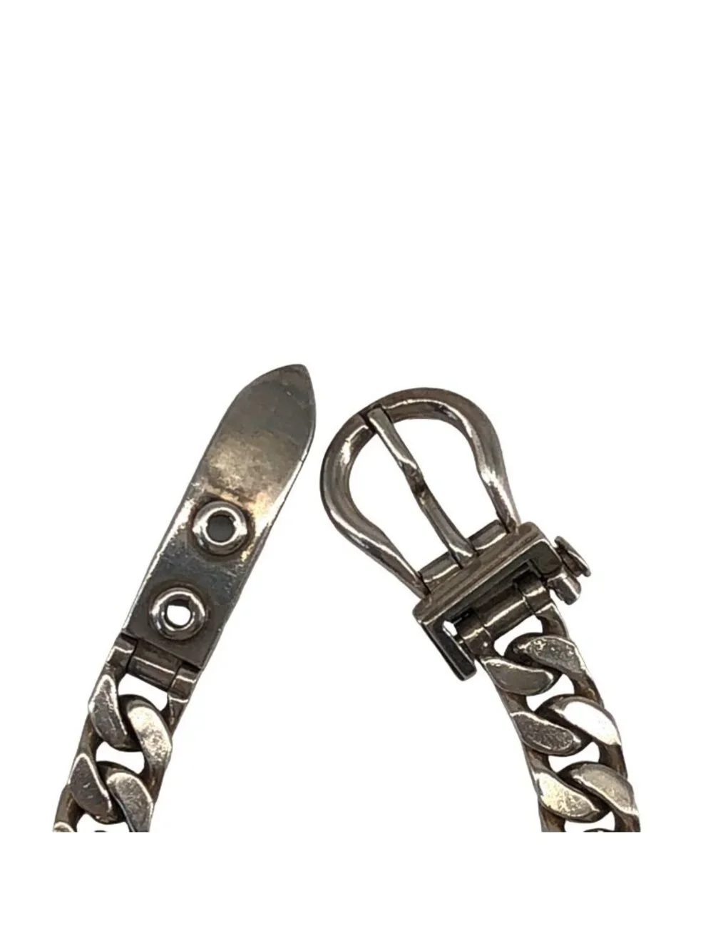 Hermes Boucles Sellier PM Chain Bracelet Cursive Silver
